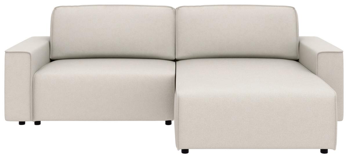 Ecksofa Chance Sandfarben S: 265x164 cm - Sandfarben/Schwarz, MODERN, Textil (265/164cm) - Trendmanufaktur