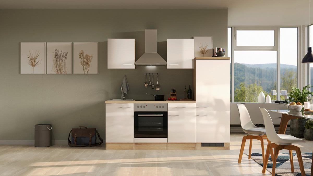 Küchenblock Nepal Sonoma Eiche/kaschmir B:220cm - Kaschmir/Sonoma Eiche, MODERN, Holzwerkstoff (220cm) - FlexWell