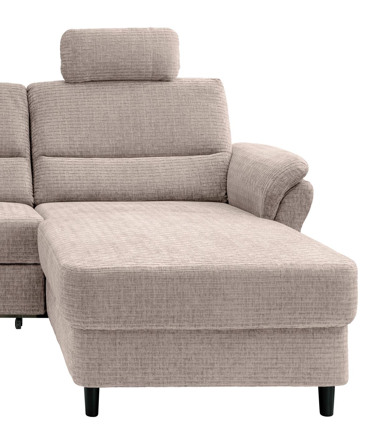 Ecksofa Cavoli, Beige S: 279x176 cm - Beige/Schwarz, MODERN, Textil (279/176cm) - Livetastic