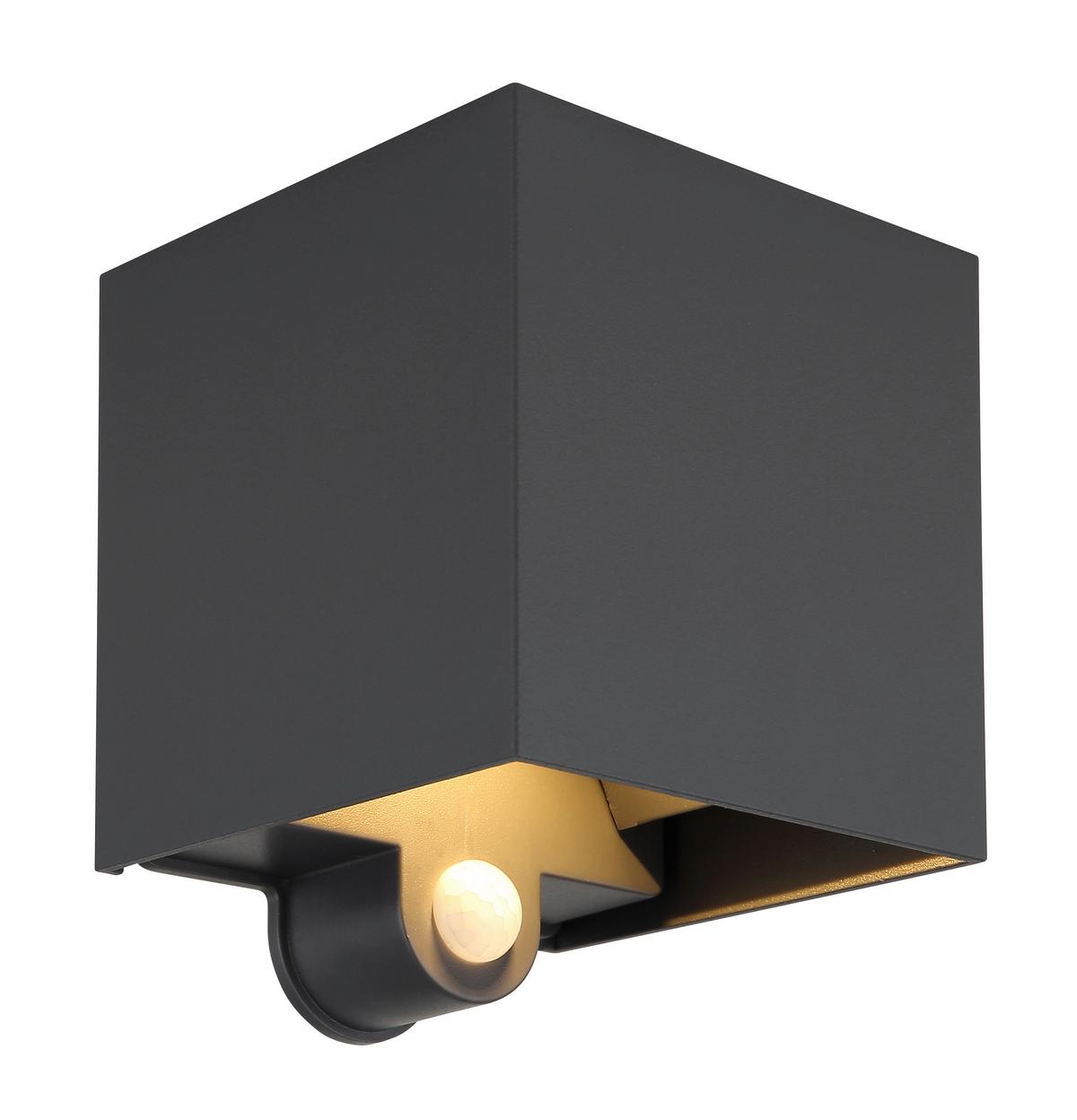 Außenwandleuchte 34168s - Anthrazit, Design, Kunststoff/Metall (10/10/12,5cm) - Globo