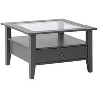 Couchtisch Holz Massiv Mit Schublade Provence, Grau - Grau, Basics, Glas/Holz (75/75/45cm) - MID.YOU