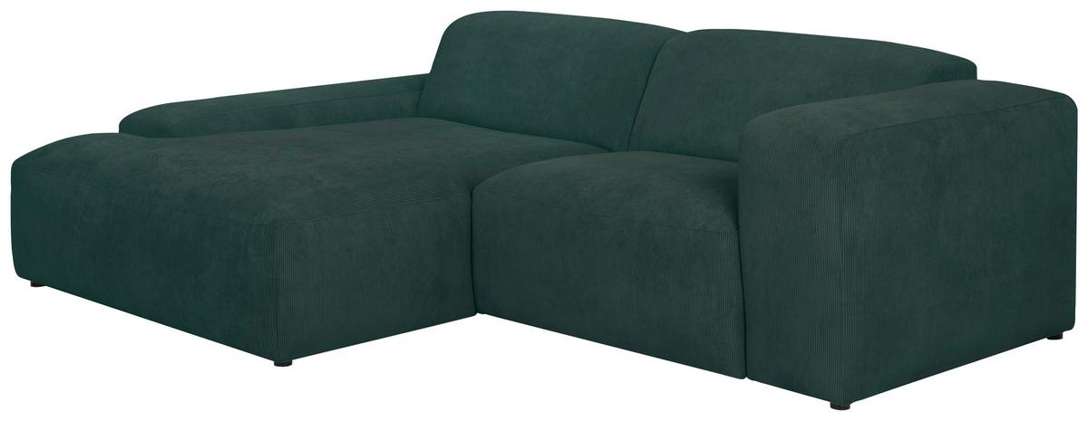 Ecksofa Hannah Grün 170x252 cm - Schwarz/Grün, Design, Textil (170/252cm) - MID.YOU