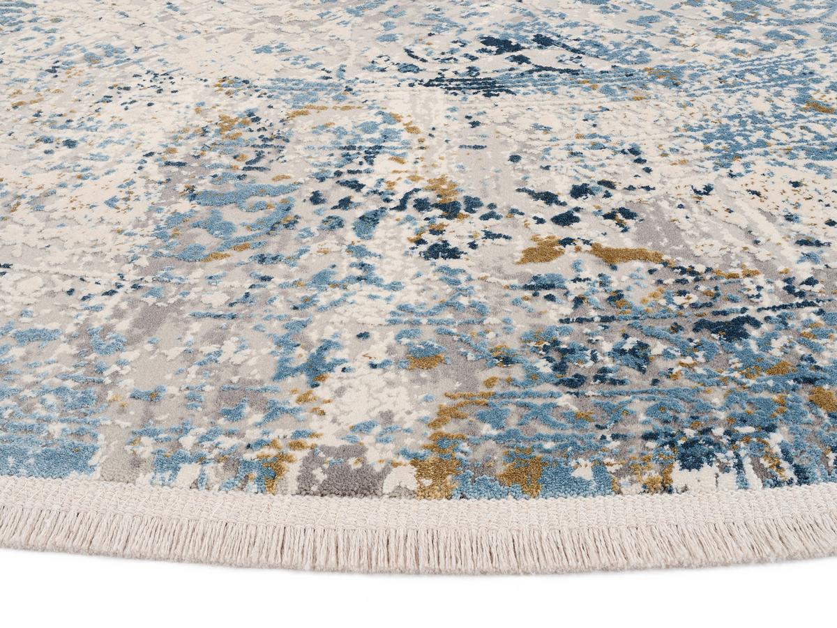 Webteppich Avignon Multicolor Rund Ø 200 cm - Blau/Grau, Design, Textil (200cm) - Dieter Knoll