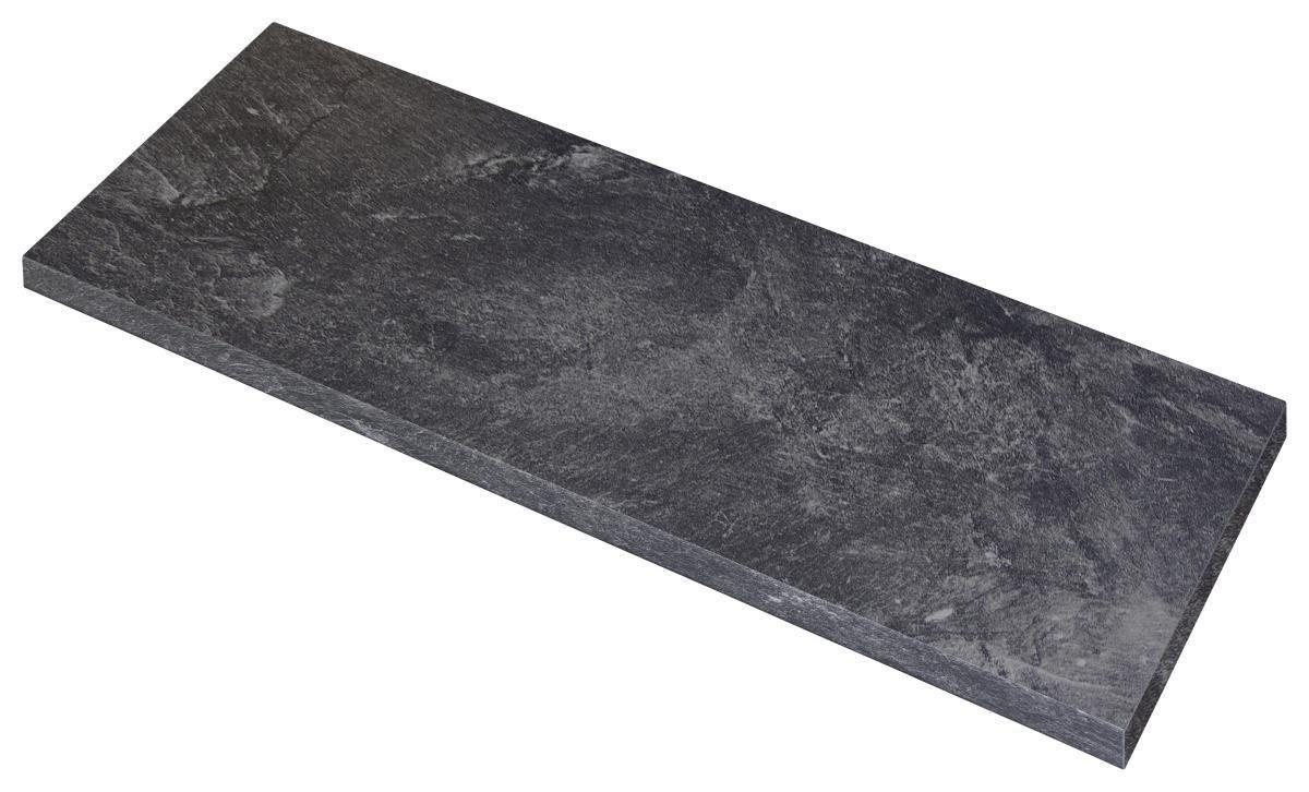 Küchenarbeitsplatte Alba 150 cm Schiefer Doppelrund - Schieferfarben, MODERN, Holzwerkstoff (150/3,8/60cm)