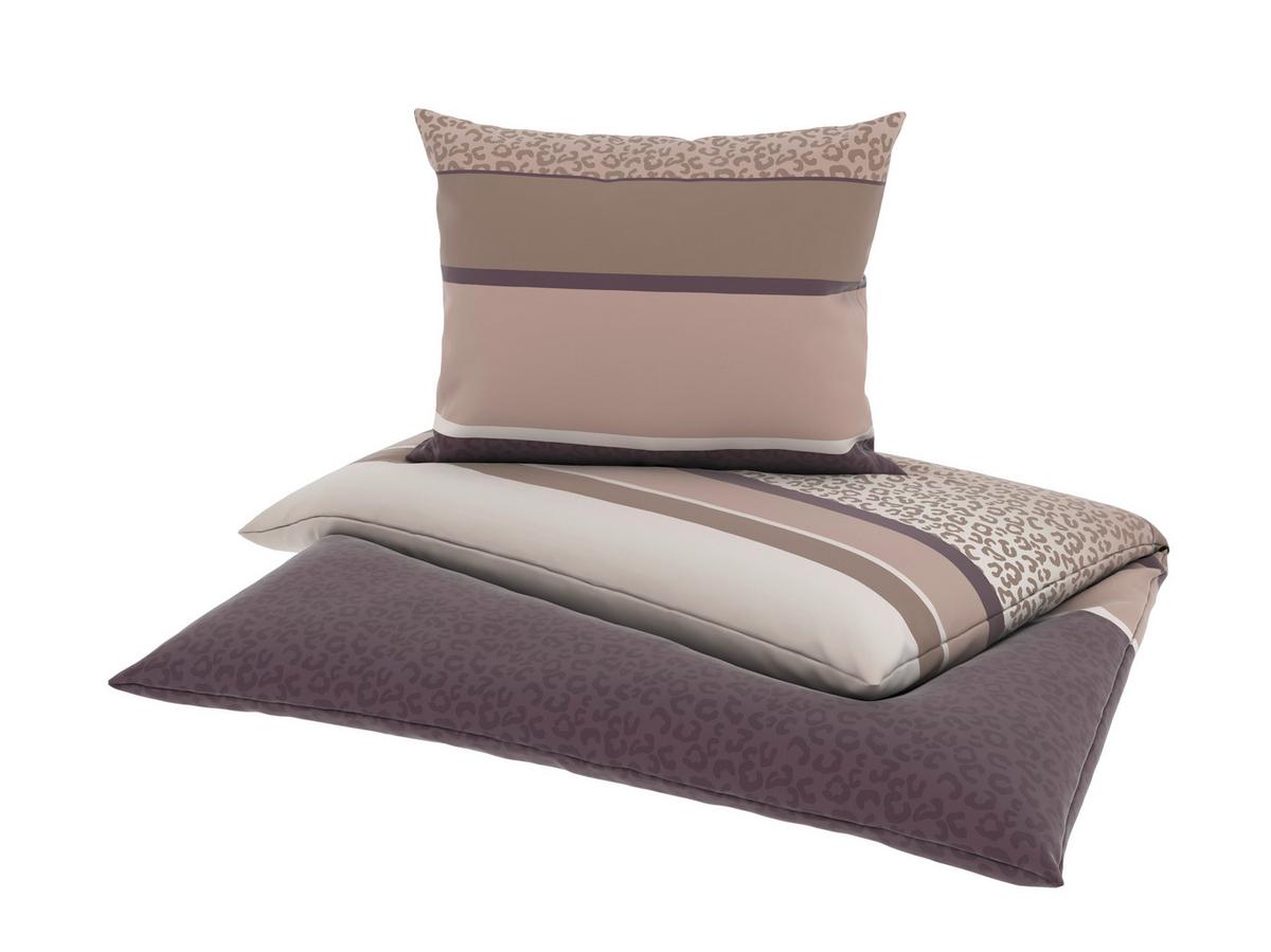 BETTWÄSCHE MARLENE - Beige/Lila, MODERN, Textil - Luca Bessoni