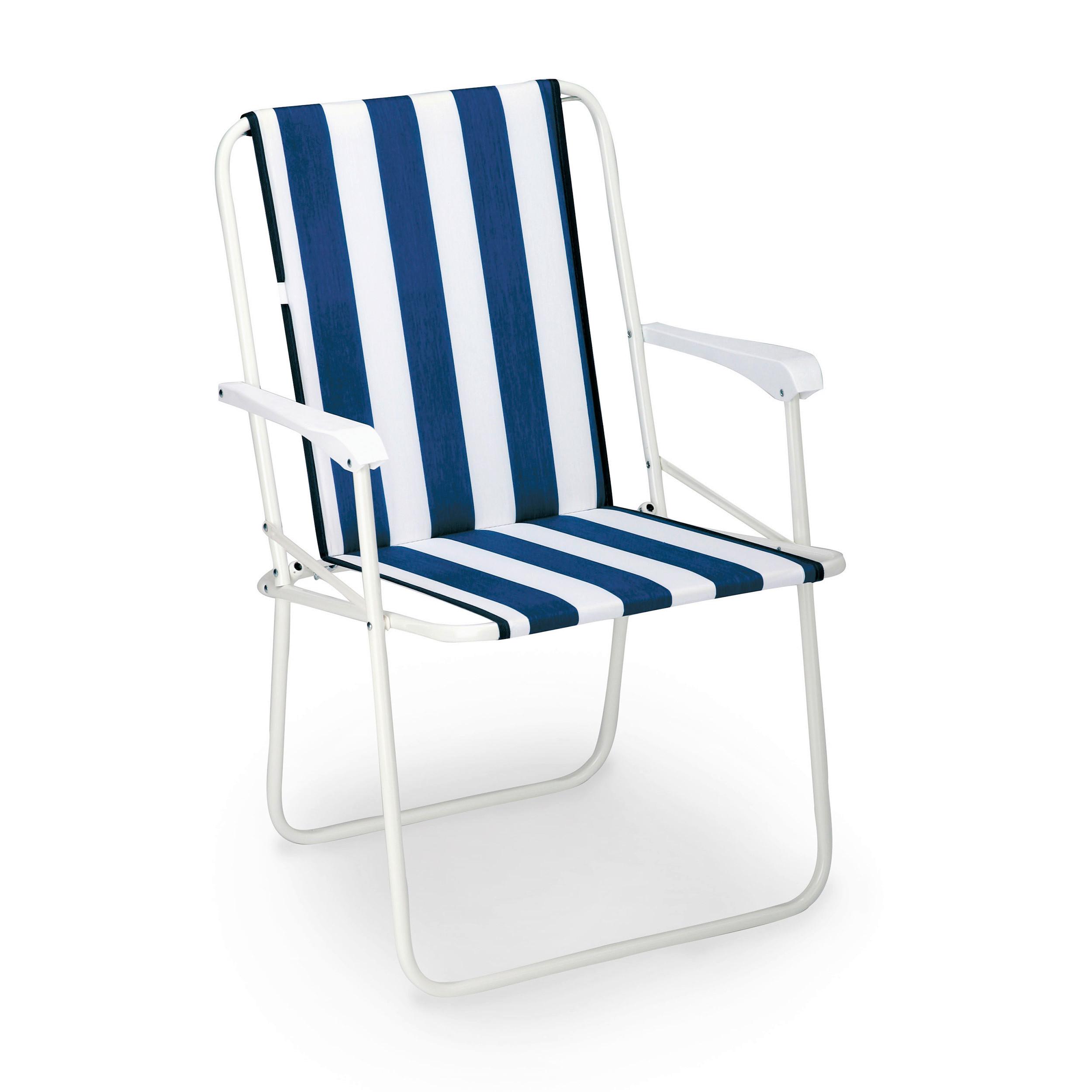 KLAPPSTUHL CHIEMSEE – KLAPPSTUHL - Blau/Weiß, Basics, Textil/Metall (56/78/53cm) - Gardenson