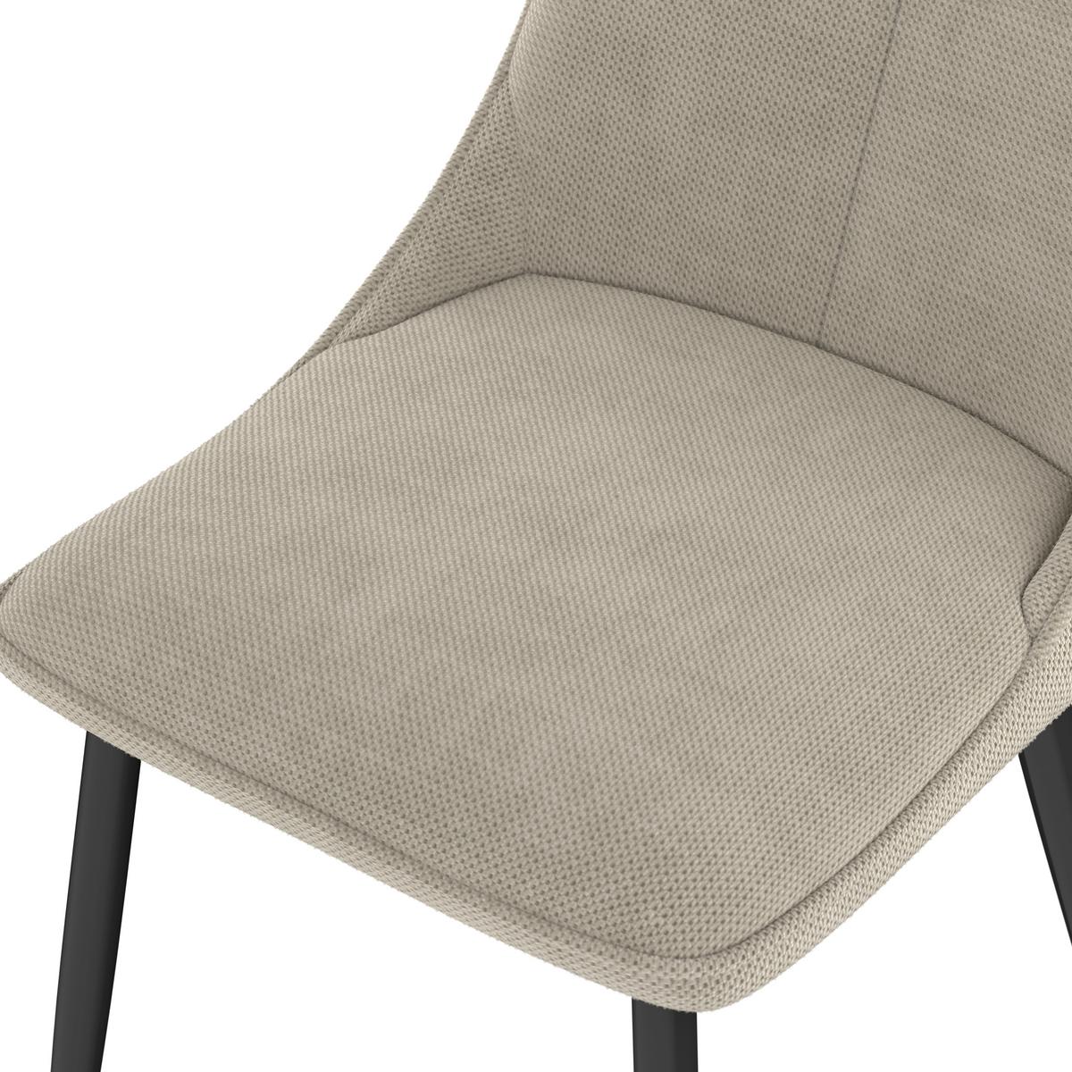 Vierfußstuhl Vera Beige Echtholz Beine - Beige/Schwarz, KONVENTIONELL, Holz/Textil (46/86/59cm) - Nedis SmartLife