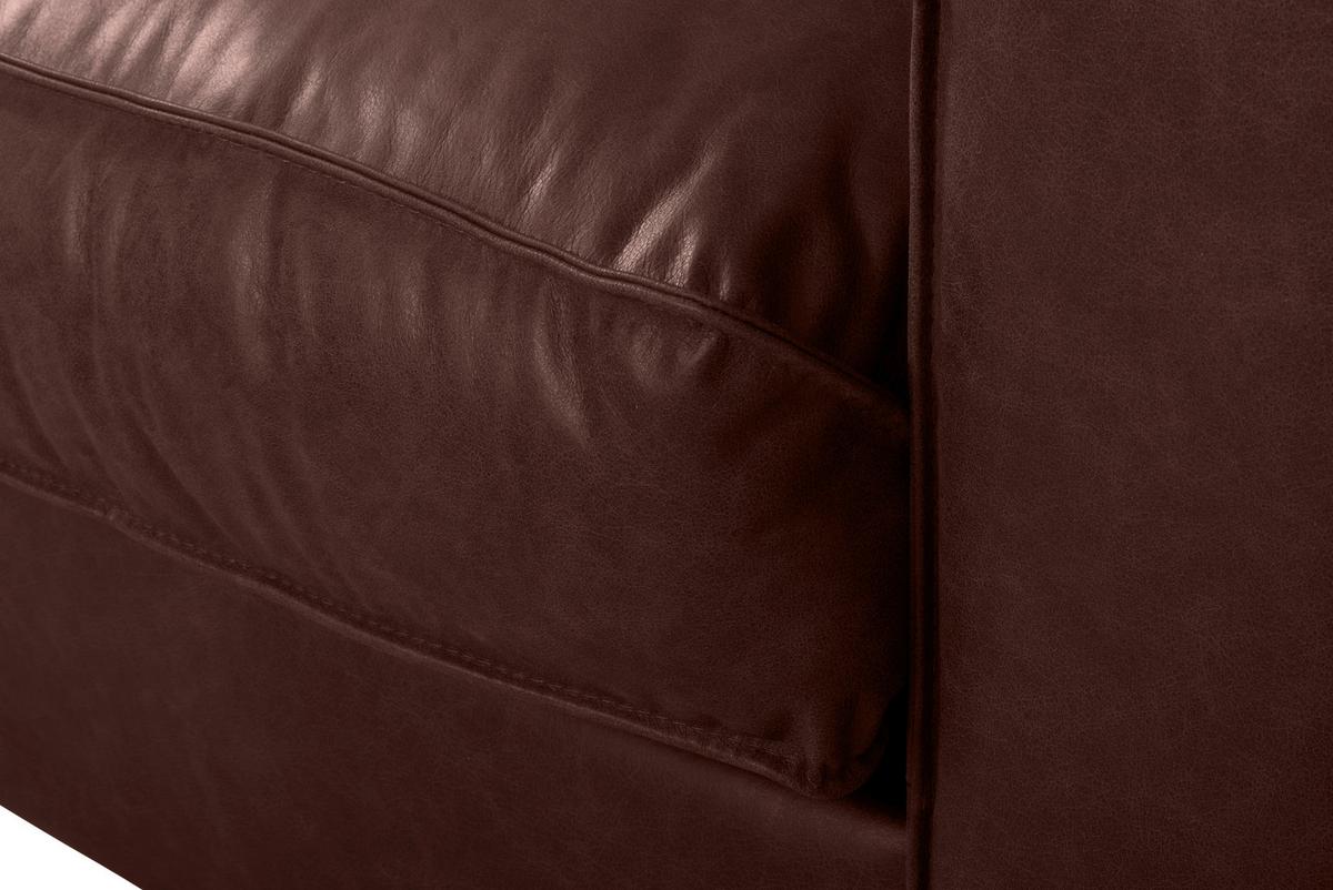 Schlafsofa Texas Braun Anilinleder, B: 203 Cm - Dunkelbraun/Braun, Design, Leder (203/85/99cm) - MID.YOU