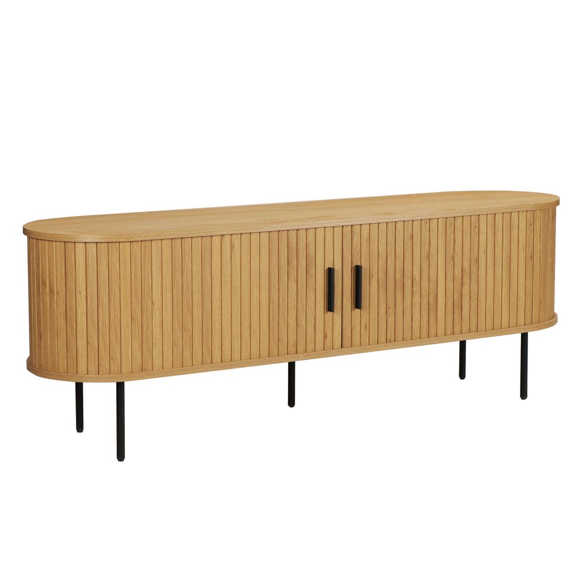 Lowboard Naturfarben B: 150cm - Schwarz/Naturfarben, Design, Holzwerkstoff (150/55/40cm) - Livetastic