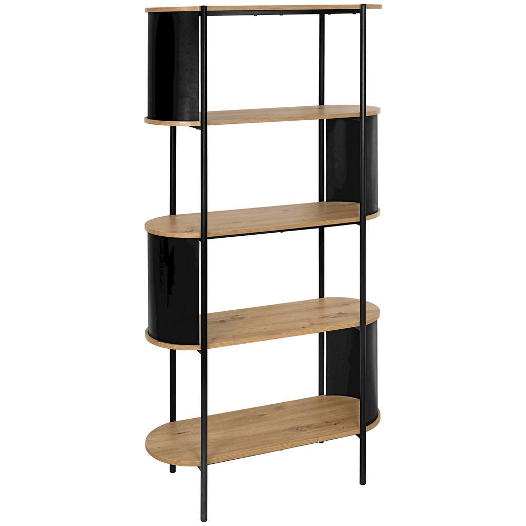 Regal Verona B: 80 cm in Schwarz, Eiche Artisa