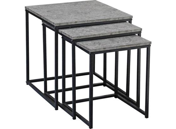 Kisasztal Szett Rock - fekete/szürke, modern, fém/papír (40/35/30/42/39/36/40/35/30cm) - LUCA BESSONI Kisasztal Szett Rock - fekete/szürke, modern, fém/papír (40/35/30/42/39/36/40/35/30cm) - LUCA BESSONI