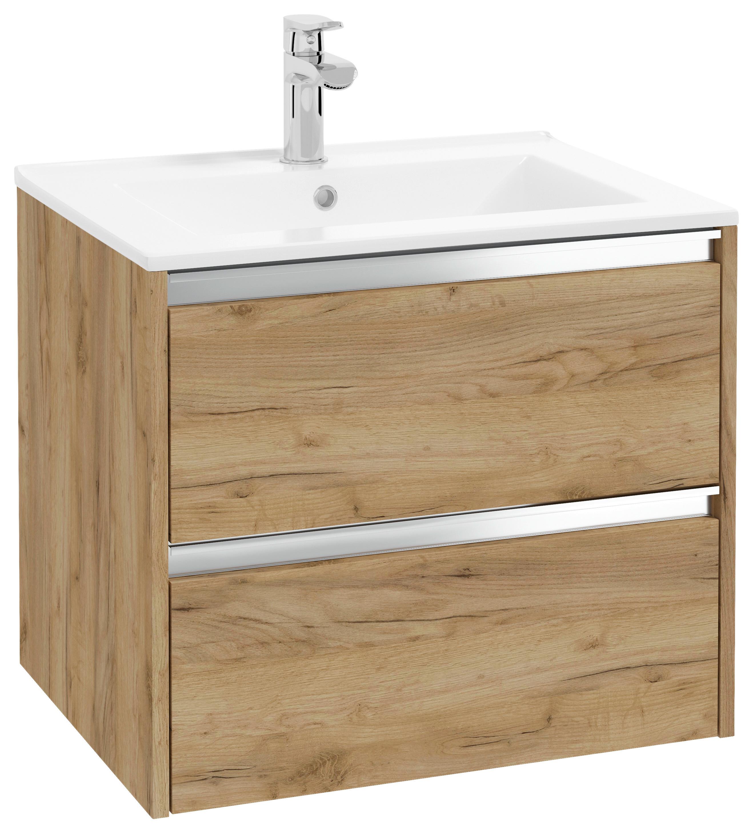 MID.YOU Hängende Waschbeckenkombi Nena B: 59 cm Eiche Dekor