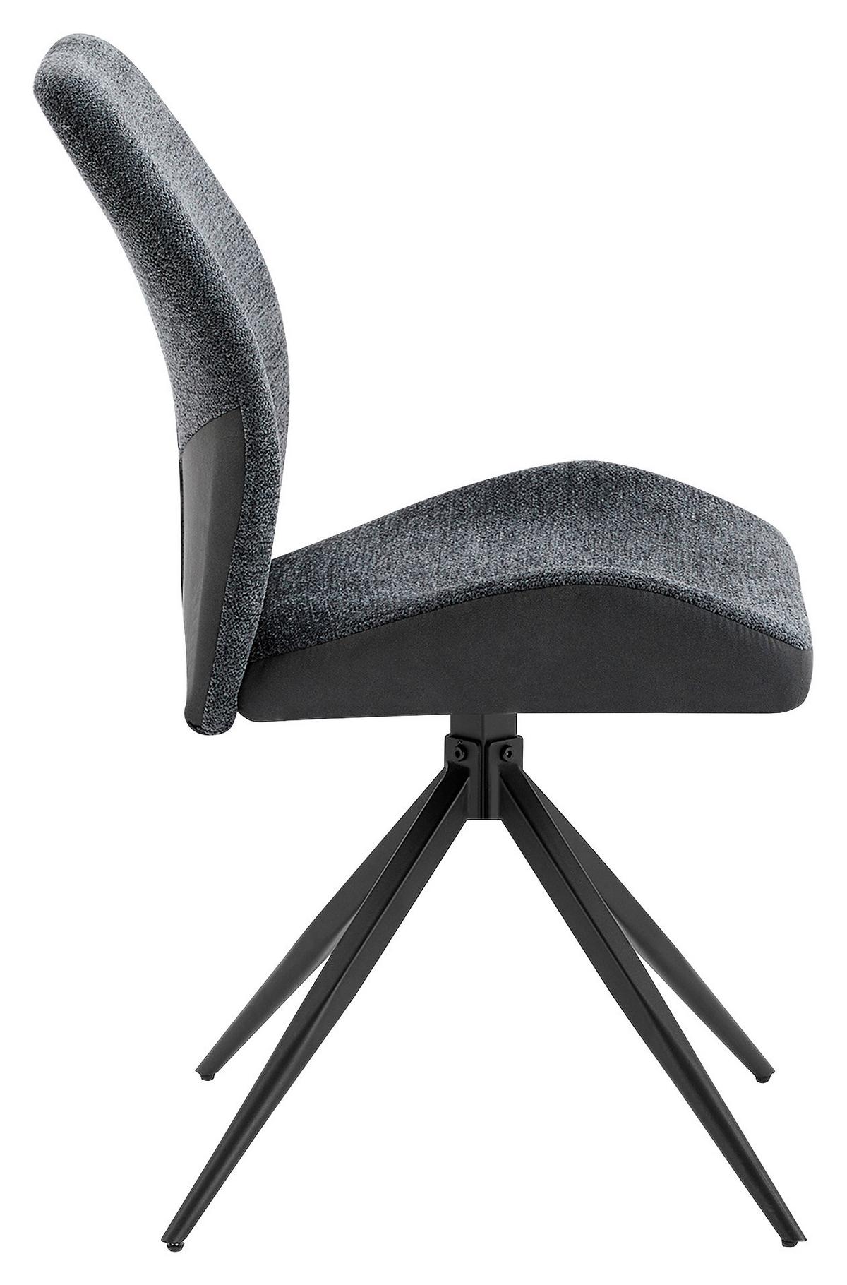 Stuhl-set Snap - Anthrazit/Schwarz, MODERN, Textil/Metall (46/87/55cm) - MID.YOU