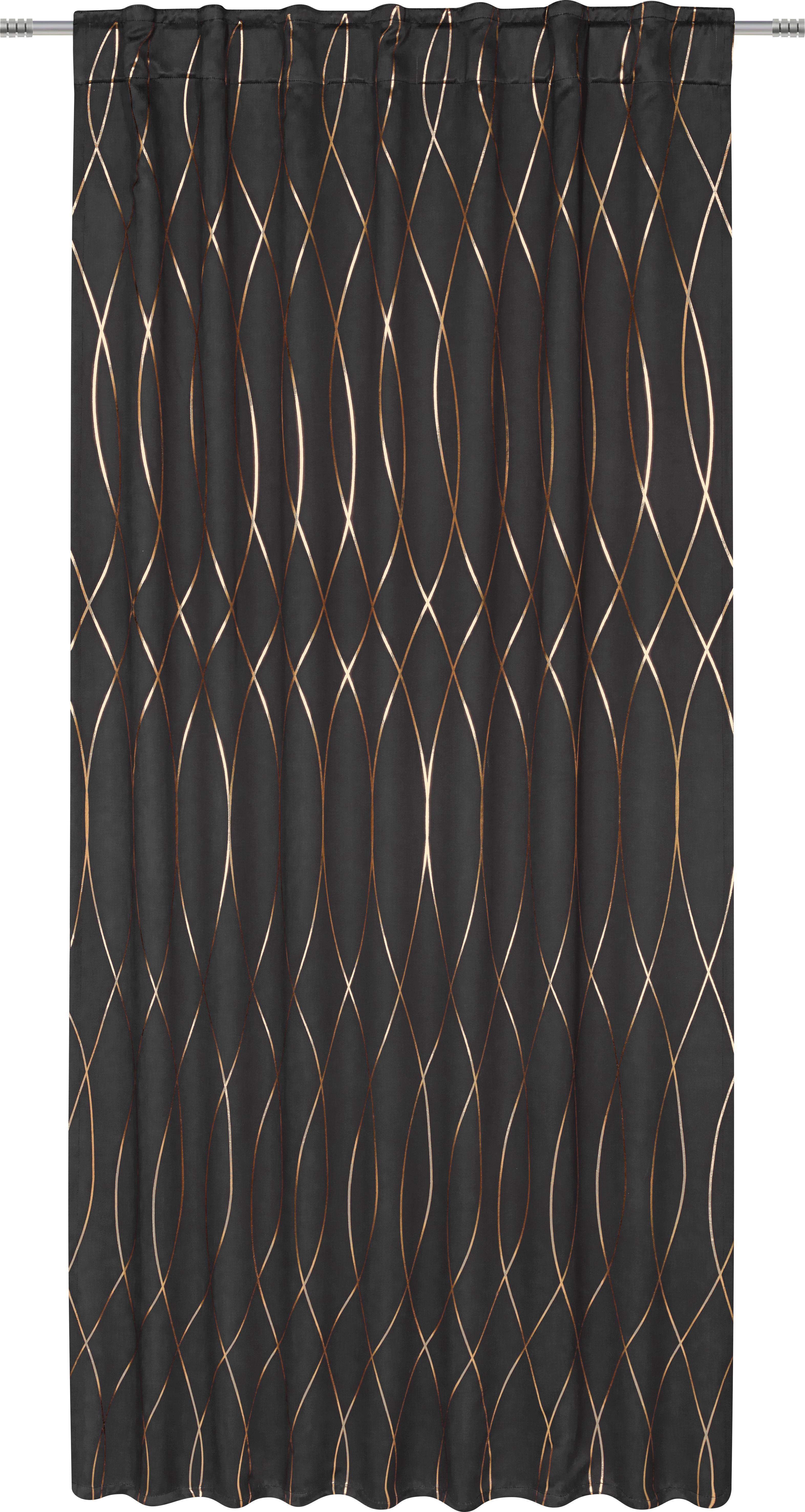 ZATEMŇOVACÍ ZÁVĚS Glamour, 140/245 cm - měděné barvy/černá, Lifestyle, textil (140/245cm) - Modern Living