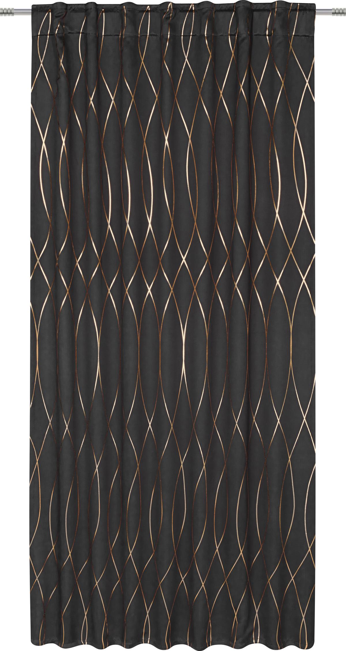 ZATEMŇOVACÍ ZÁVĚS Glamour, 140/245 cm - měděné barvy/černá, Lifestyle, textil (140/245cm) - Modern Living