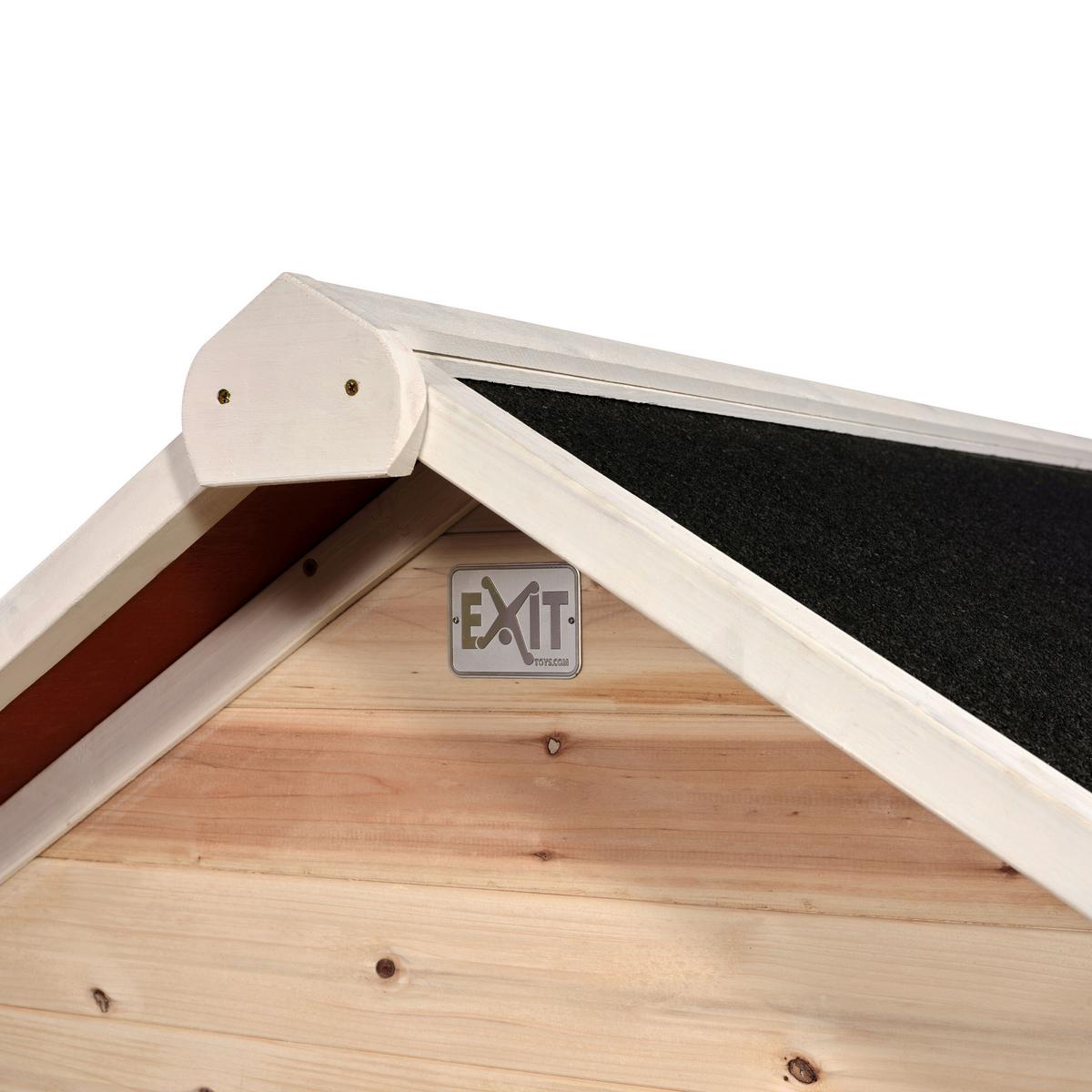 Stelzenhaus Mit Rutsche Naturfarben Exit Loft 300 - Rot/Naturfarben, KONVENTIONELL, Holz (369/190/215cm) - EXIT Toys