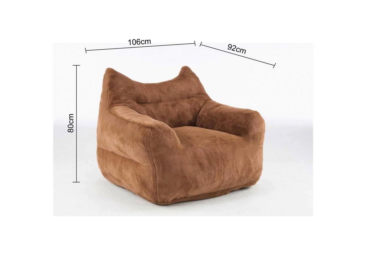 Štýlové kreslo LENI, hnedá umelá kožušina - hnedá, Modern, textil (106/80/92cm) - Mömax