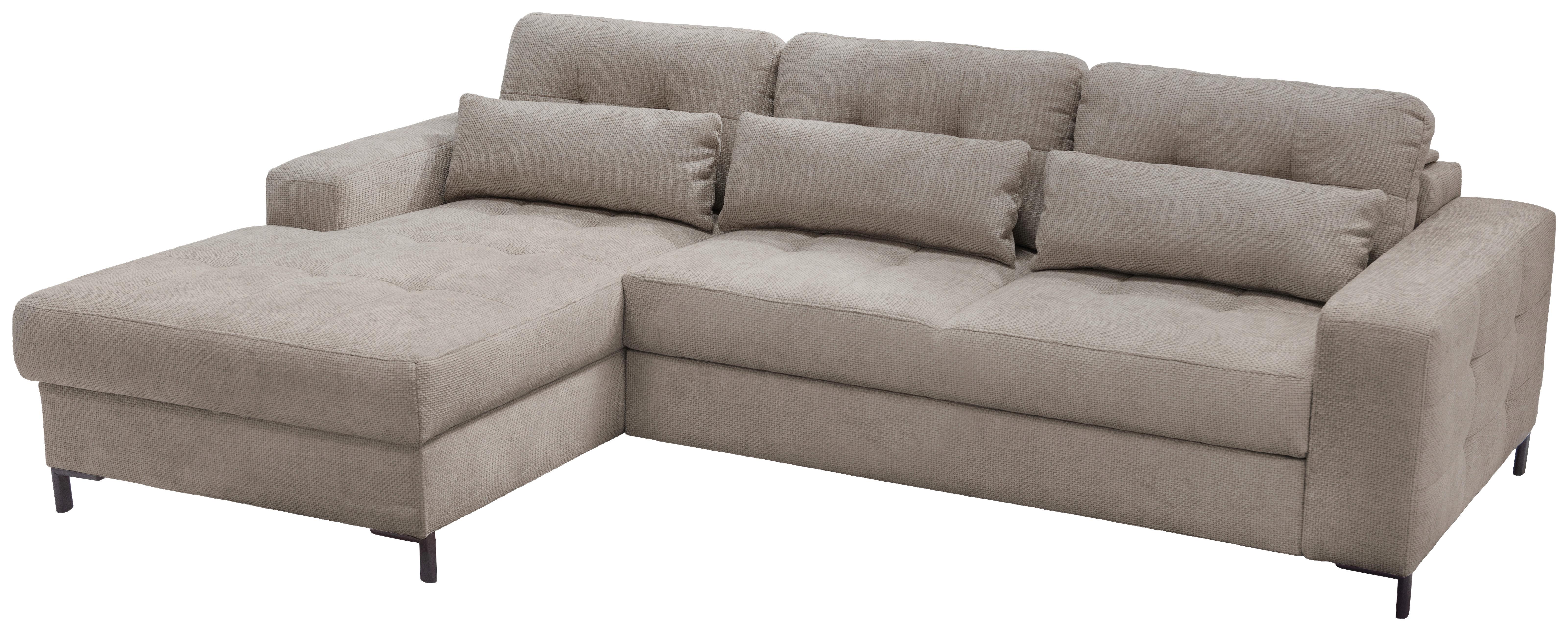 Ecksofa Bonito, Hellbraun Schenkel: 176x255 cm - Hellbraun/Schwarz, Design, Textil (176/255cm) - Livetastic