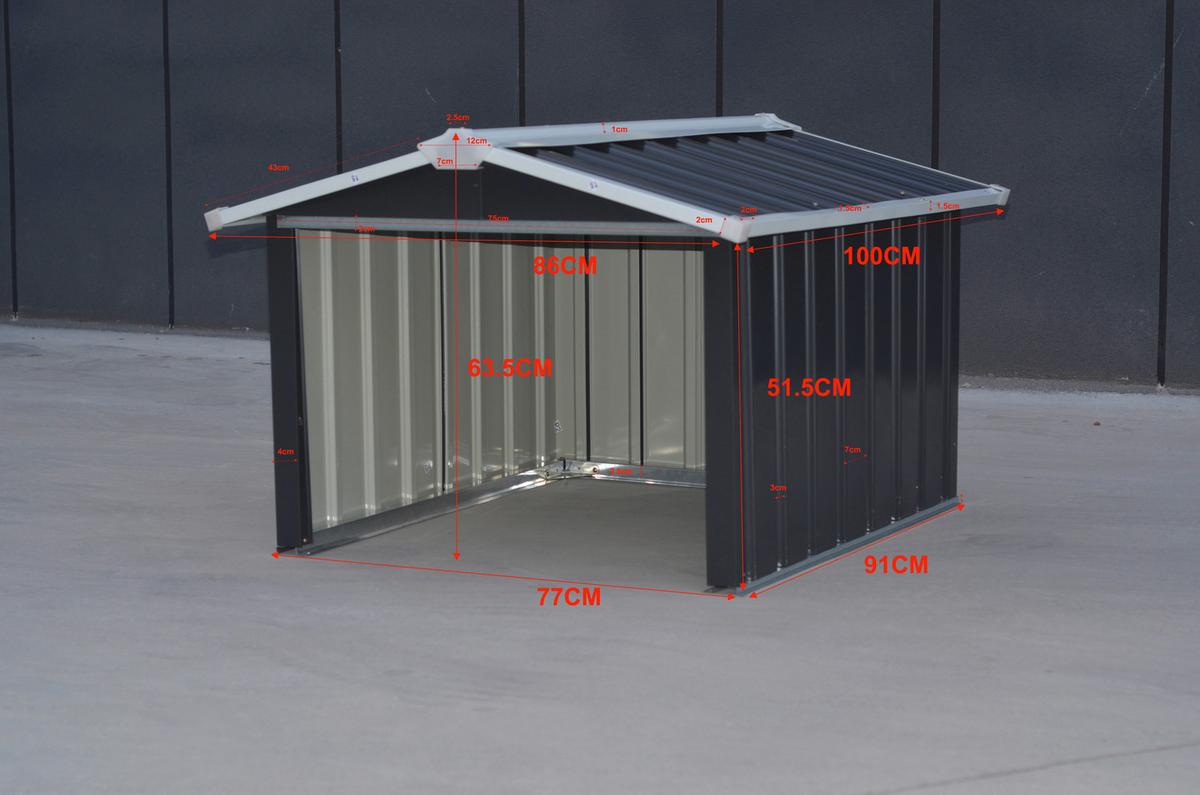 Kleingarage Robus - Anthrazit, MODERN, Metall (86/100/63,5cm) - Homezone