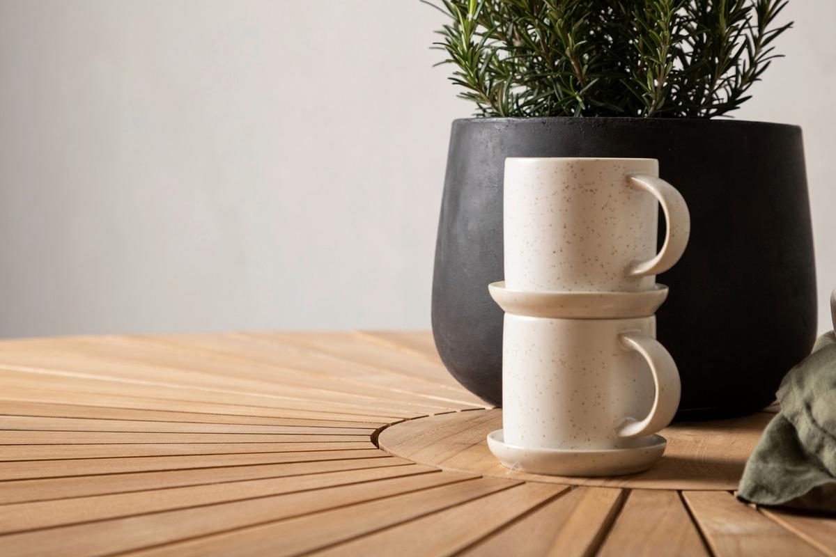 Gartentisch Mexico - Weiß/Teakfarben, KONVENTIONELL, Holz/Metall (140/140/75cm) - Gardenson