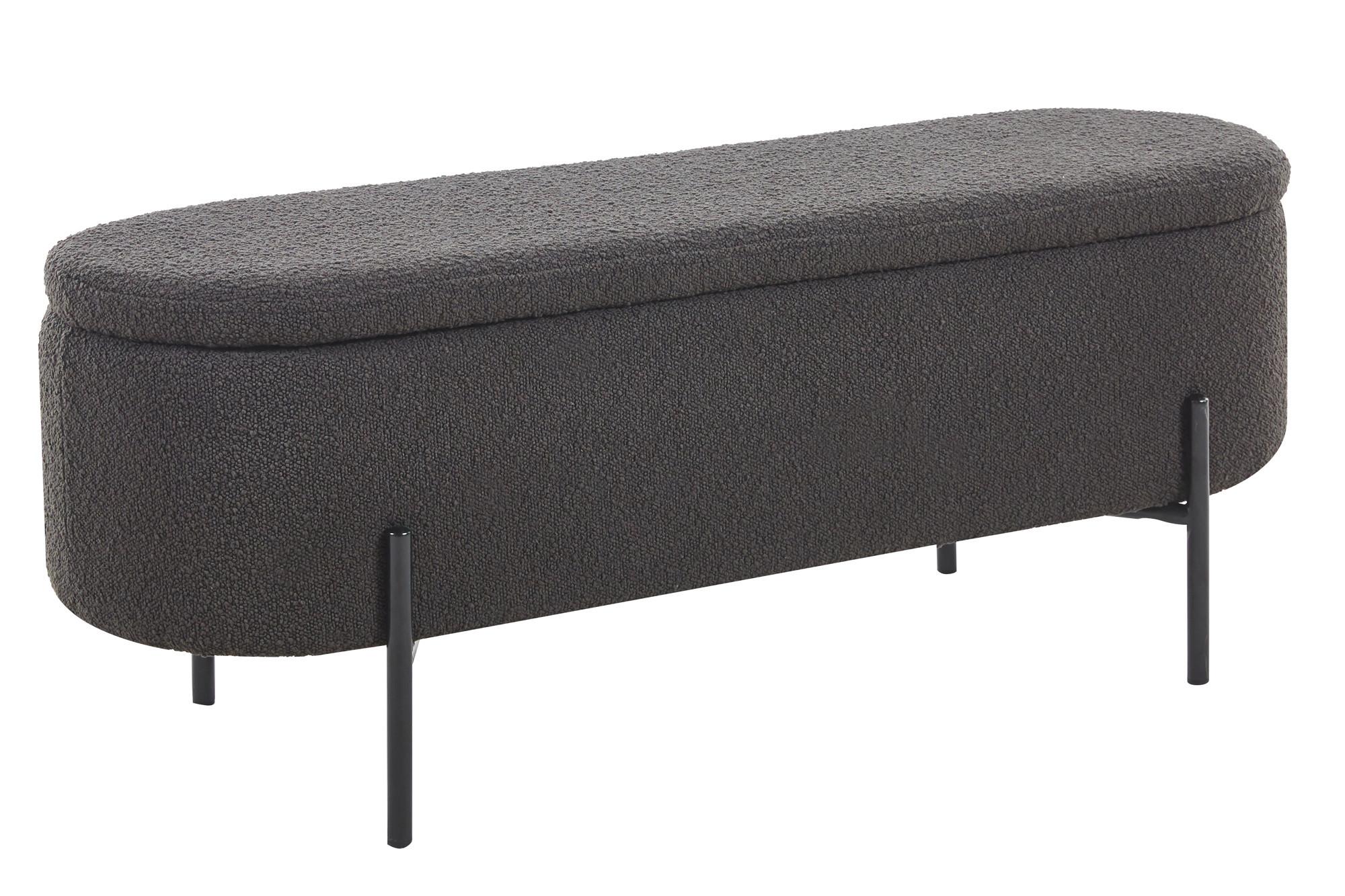 Hockerbank Anthrazit B: 110 Cm - Anthrazit/Schwarz, MODERN, Textil (110/44/40cm) - Livetastic