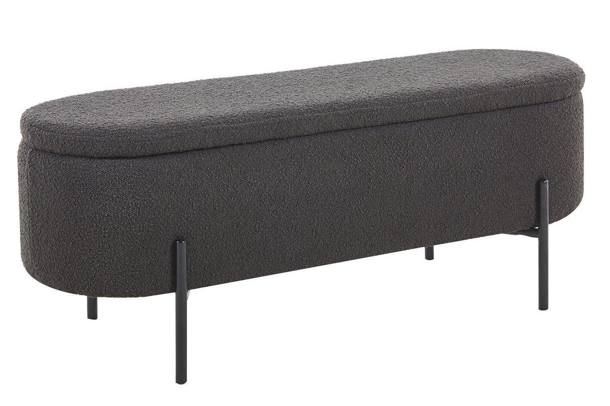 Hockerbank Anthrazit B: 110 Cm - Anthrazit/Schwarz, MODERN, Textil (110/44/40cm) - Livetastic