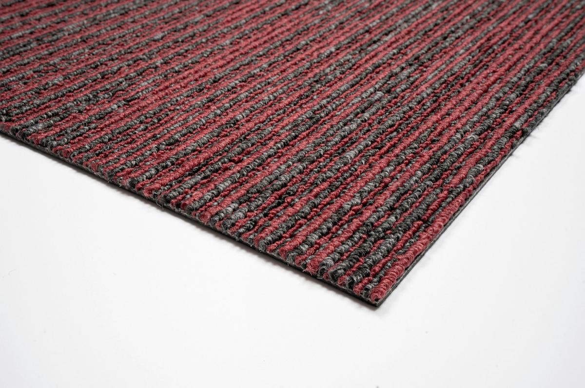 Teppichfliese Grau/Rot Ambition 50x50 cm Florhöhe 3mm - Rot/Grau, Basics, Textil (50/50cm)