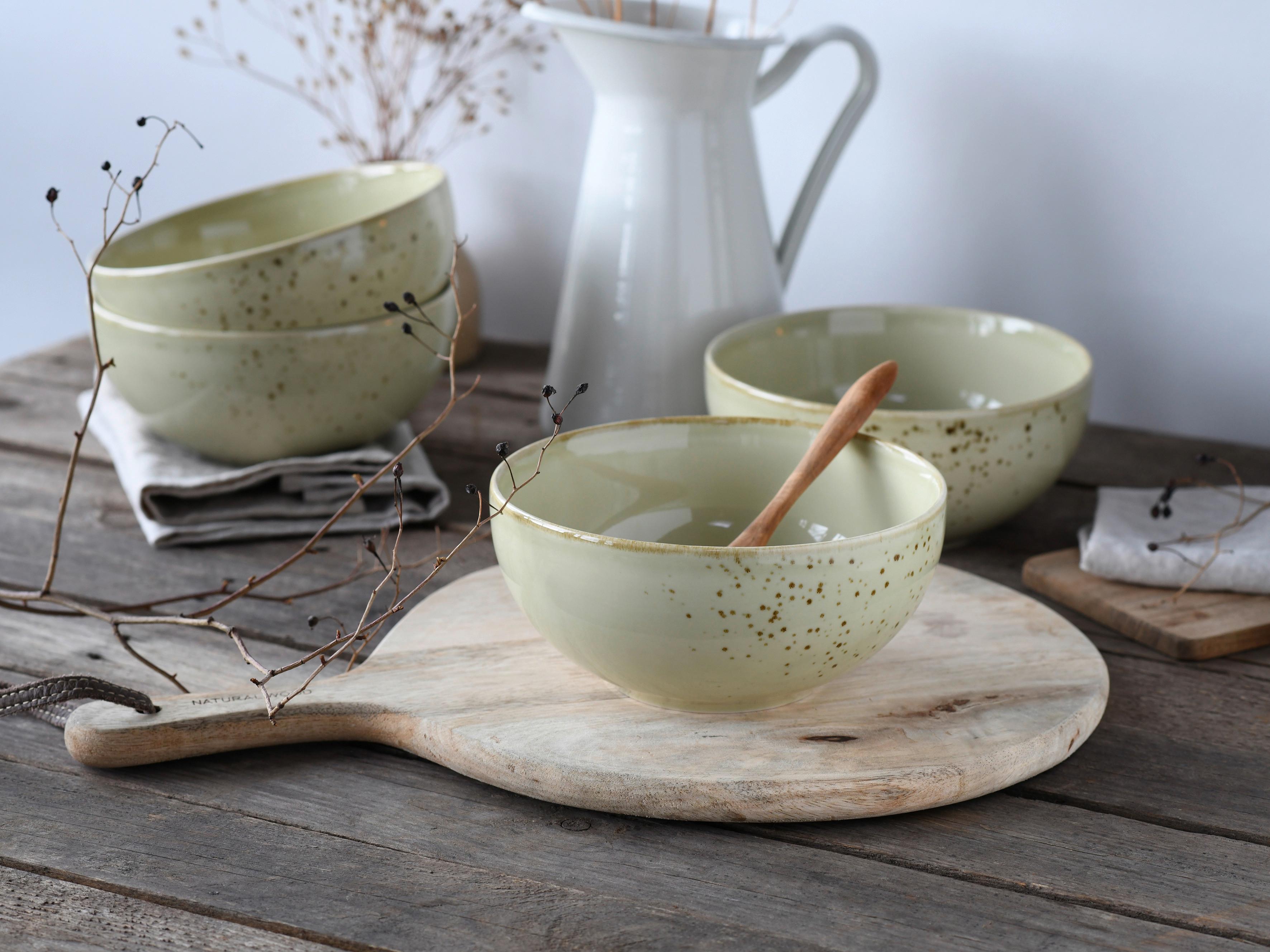 Schüsselset Nature Collection Earth, 4--Teilig., Salbeigrün - Salbeigrün, Design, Keramik - Creatable