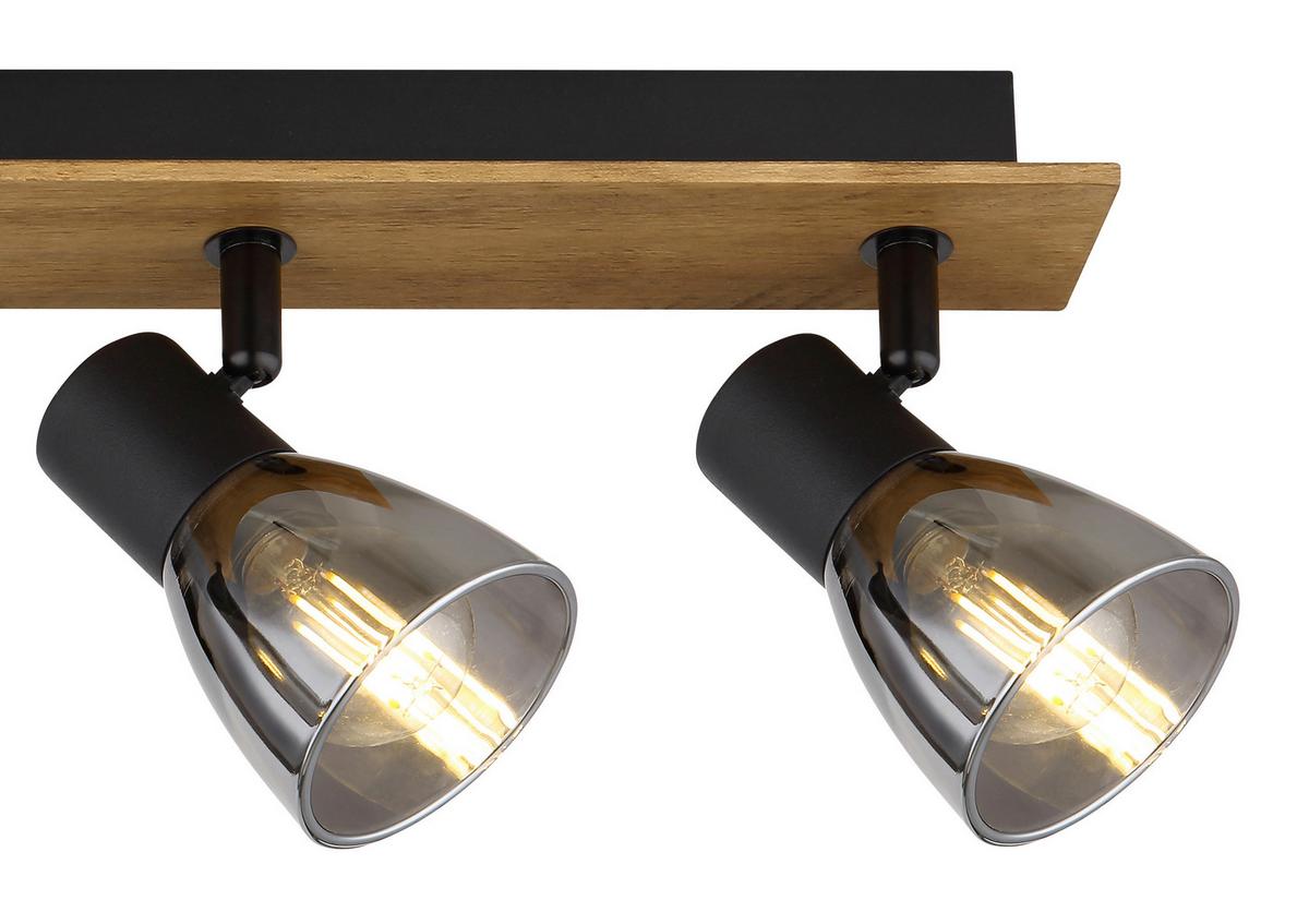 Strahler 54307-4w - Dunkelbraun/Schwarz, Natur, Glas/Holz (50/7/15,5cm) - Globo