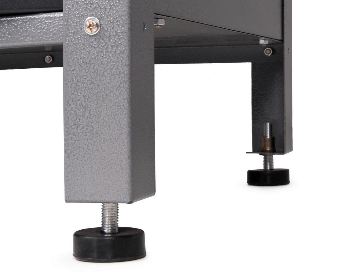Werkbank-Set Nobbi+Klaus Echtholz/Stahl B: 240 cm - Anthrazit/Grau, Basics, Holz/Metall (240/205/60cm)