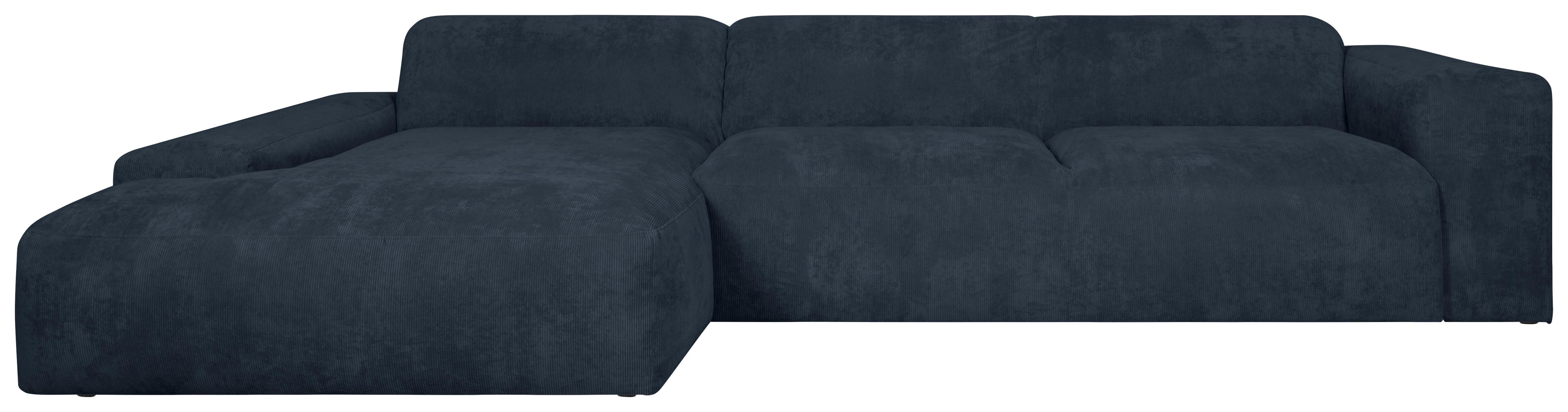 ECKSOFA Hannah Blau 170x343 cm - Blau/Schwarz, Design, Textil (170/343cm) - MID.YOU