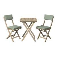 Balkonset Vilnius - Grau/Akaziefarben, MODERN, Holz/Kunststoff (58/71,5/58cm) - Beldano