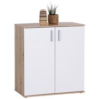 KOMODA INA 01 - biela/dub artisan, Modern, kompozitné drevo/plast (88,2/94,8/38,3cm)