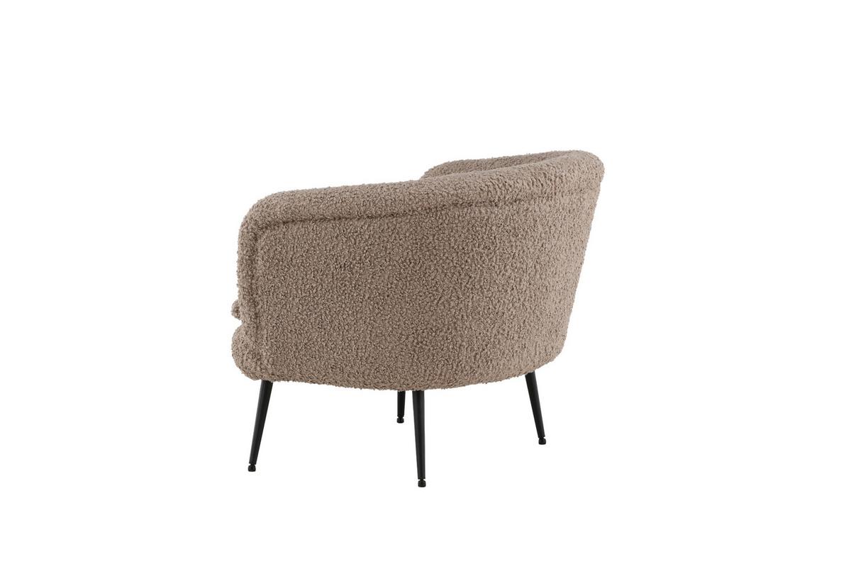 Sessel Nordkoster - Hellbraun/Schwarz, Design, Textil/Metall (81/75/80cm) - Livetastic