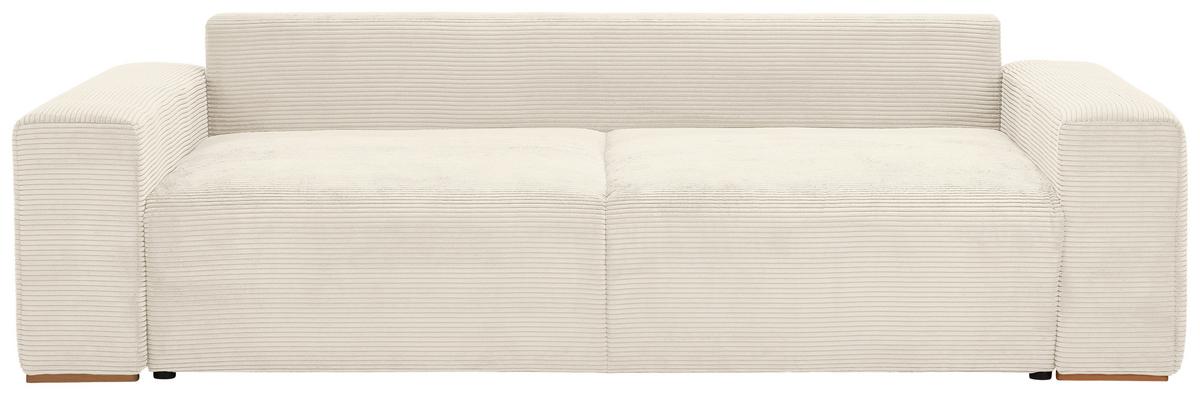 Schlafsofa Vouge Creme Bettkasten, B: 255 Cm - Buchefarben/Creme, KONVENTIONELL, Textil (255/86/123cm) - Livetastic