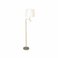 Stehlampe Orlando Beige/Goldfarben Knopfschalter - Beige, LIFESTYLE, Textil/Metall (138cm) - By Rydéns