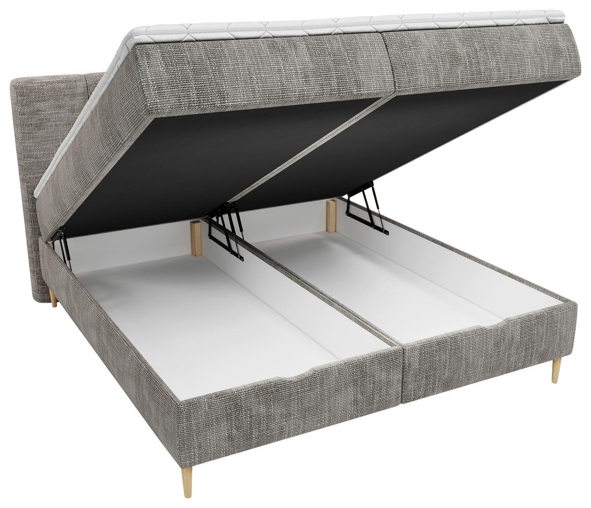 Boxbett Bari Grau, Lf: ca. 180x200cm - Buchefarben/Grau, MODERN, Holz/Holzwerkstoff (180/200cm) - MID.YOU