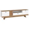 Tv-element Oreta B: 216 Cm Weiß Hochglanz/eichefarben - Eichefarben/Weiß Hochglanz, MODERN, Holzwerkstoff (216/61,7/45cm)