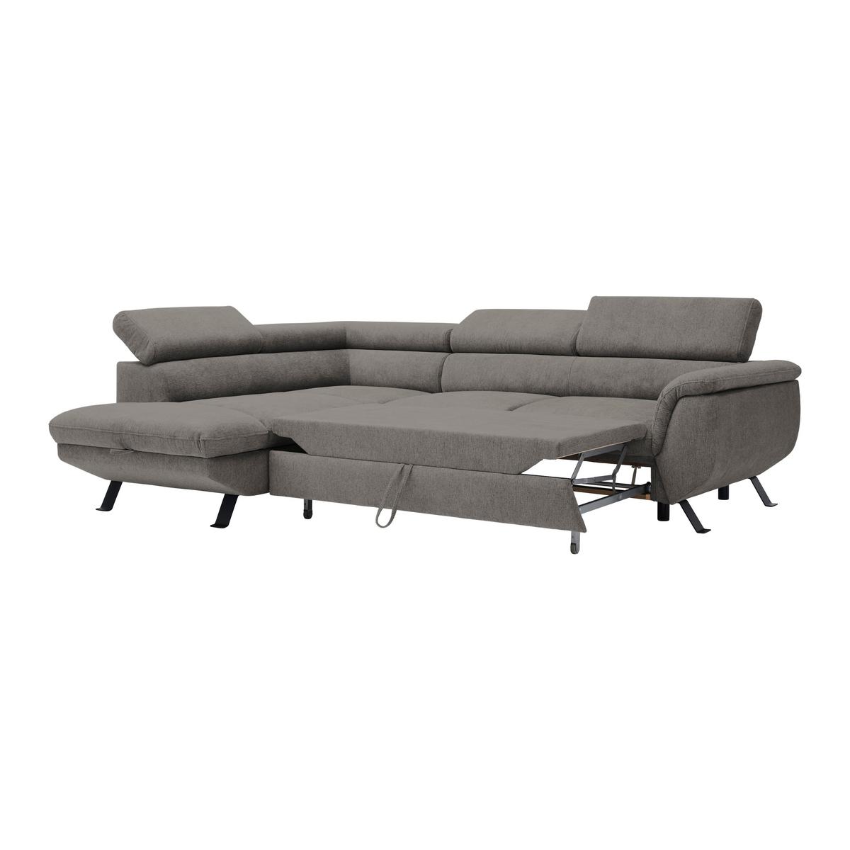 Rohová sedačka RAVEN, levá, antracitová - černá/antracitová, Moderní, kov/textil (198/257cm) - Mömax