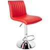 Barhocker Party Rot/Chrom höhenverstellbar mit Lehne - Chromfarben/Rot, MODERN, Textil/Metall (43/91-112/54cm) - MID.YOU
