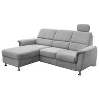 Ecksofa mit Relaxfunktion + USB Anschluss Parole, Mikrof. - Chromfarben/Silberfarben, MODERN, Textil (165/231cm) - Livetastic