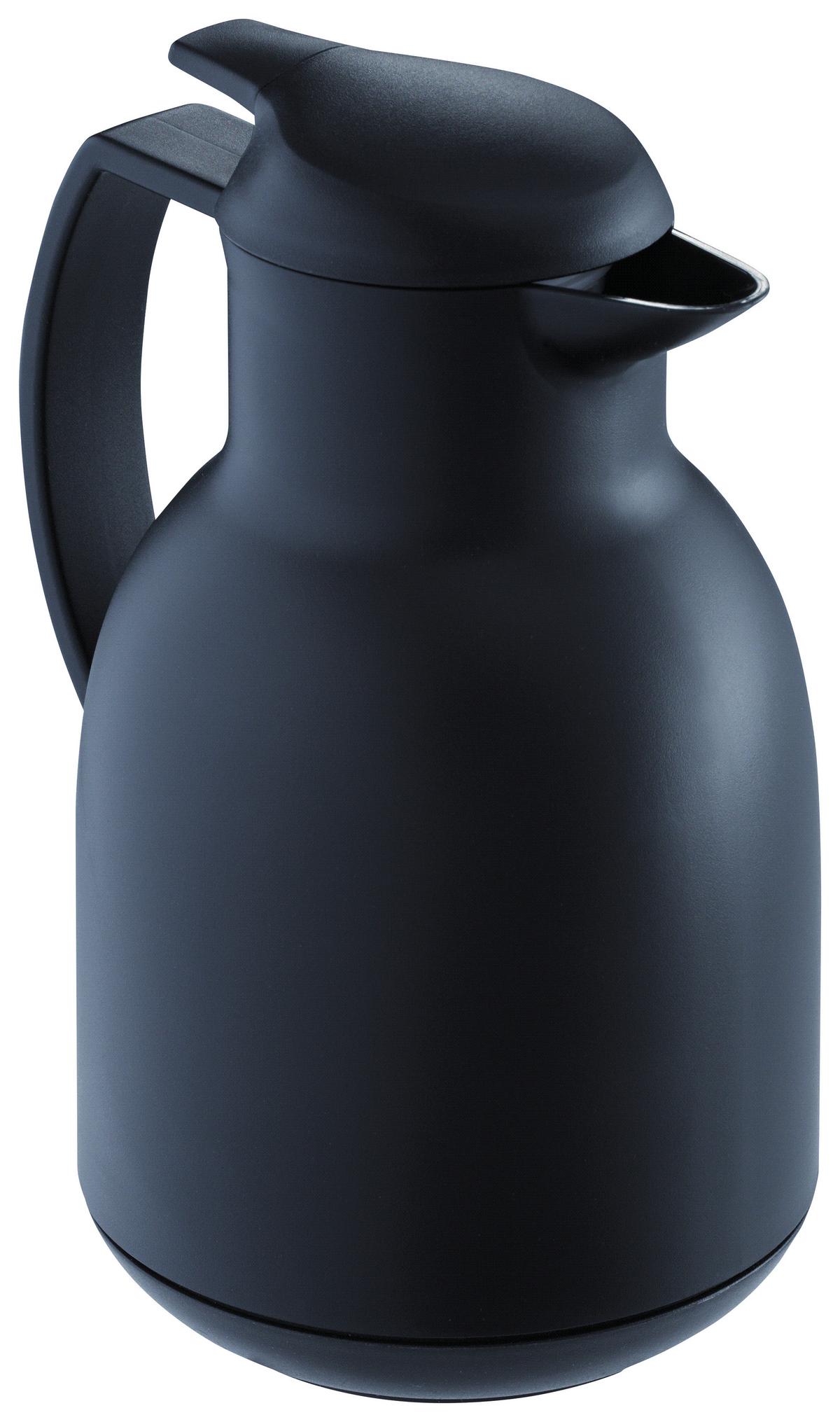 Thermoskanne Schwarz Mit Ausgießer Irene, Ca. 1 L - Schwarz, KONVENTIONELL, Glas/Kunststoff (30/19/50cm) - Leifheit