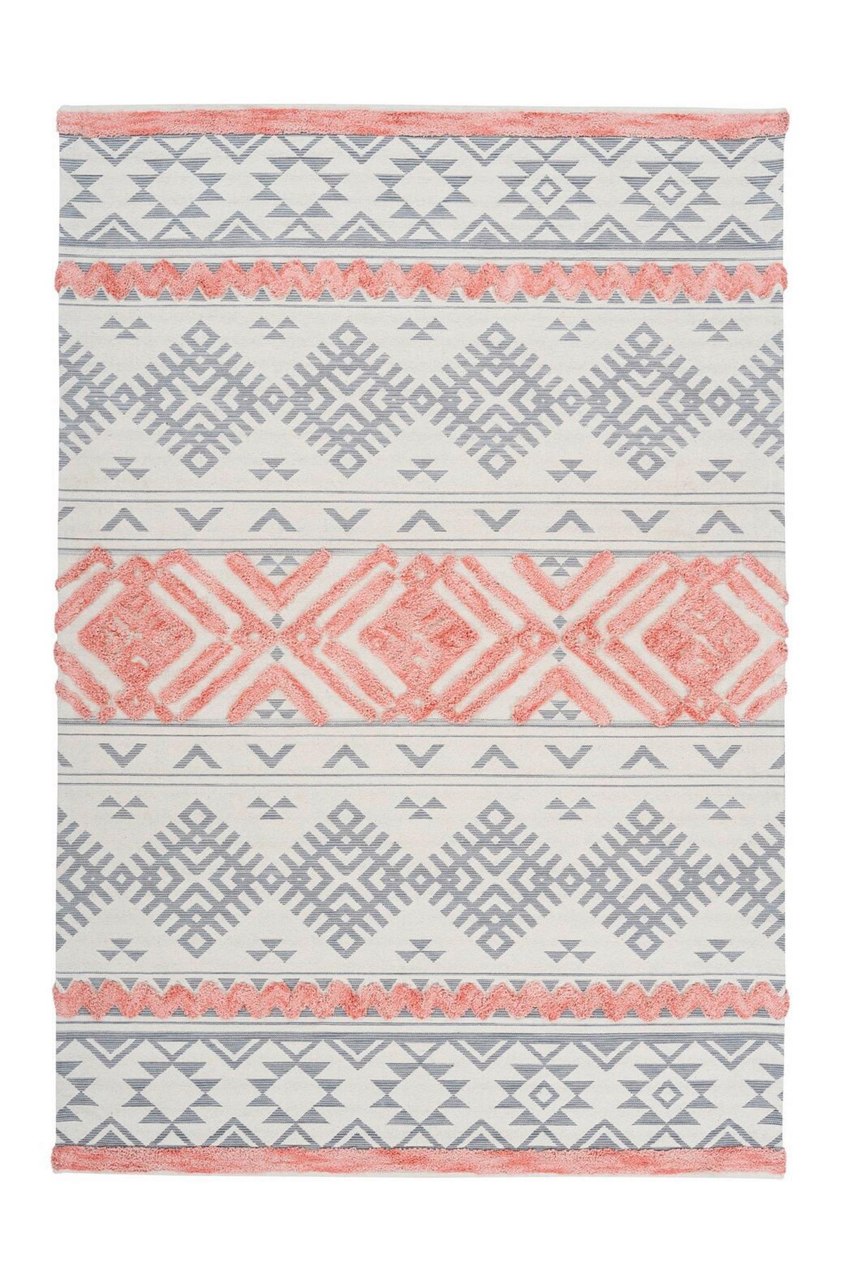 Flachwebteppich Grau, Koralle, ca. 160x230 cm - Koralle/Grau, Design, Textil (160/230cm) - Kayoom