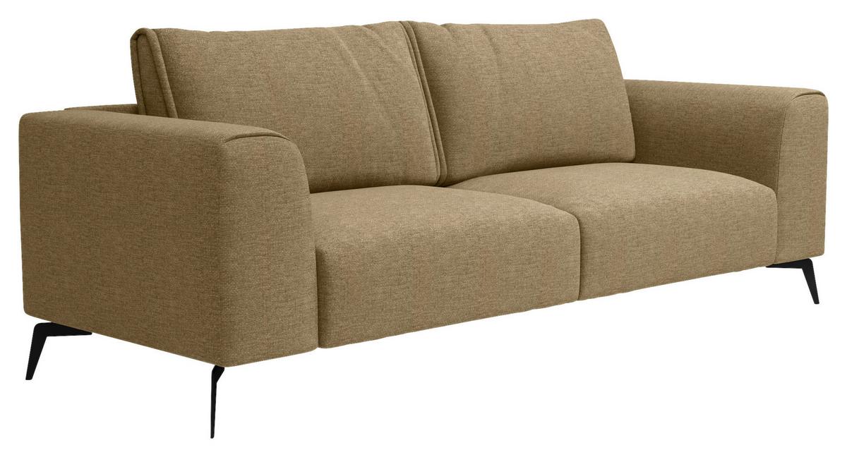 Trojmiestna pohovka SEUL, zlatá - čierna/zlatá, Design, kov/drevo (246/87/88cm) - MID.YOU