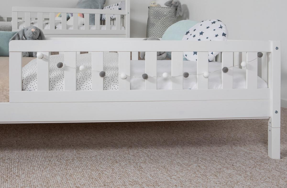 Kinderbett 140x200 cm Birke Weiß - Weiß/Naturfarben, MODERN, Holz (140/200cm) - MID.YOU