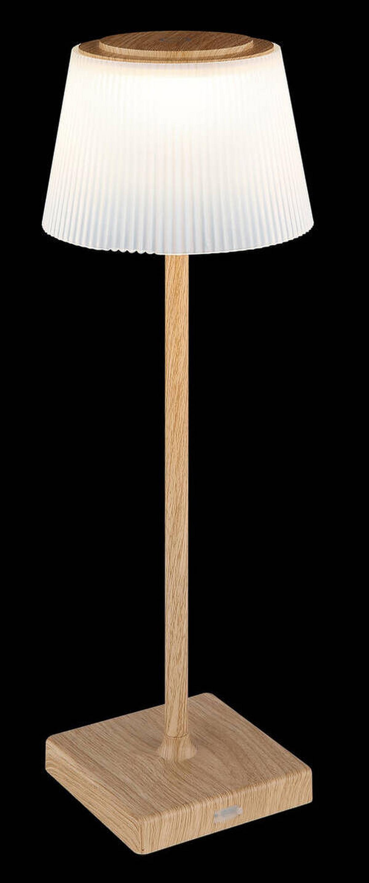 Akku-Tischleuchte 58434K - Braun, Natur, Kunststoff/Metall (13/38cm) - Globo