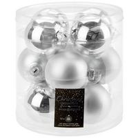 Christbaumkugel-Set Leni - Silberfarben, Basics, Glas (15/18cm)