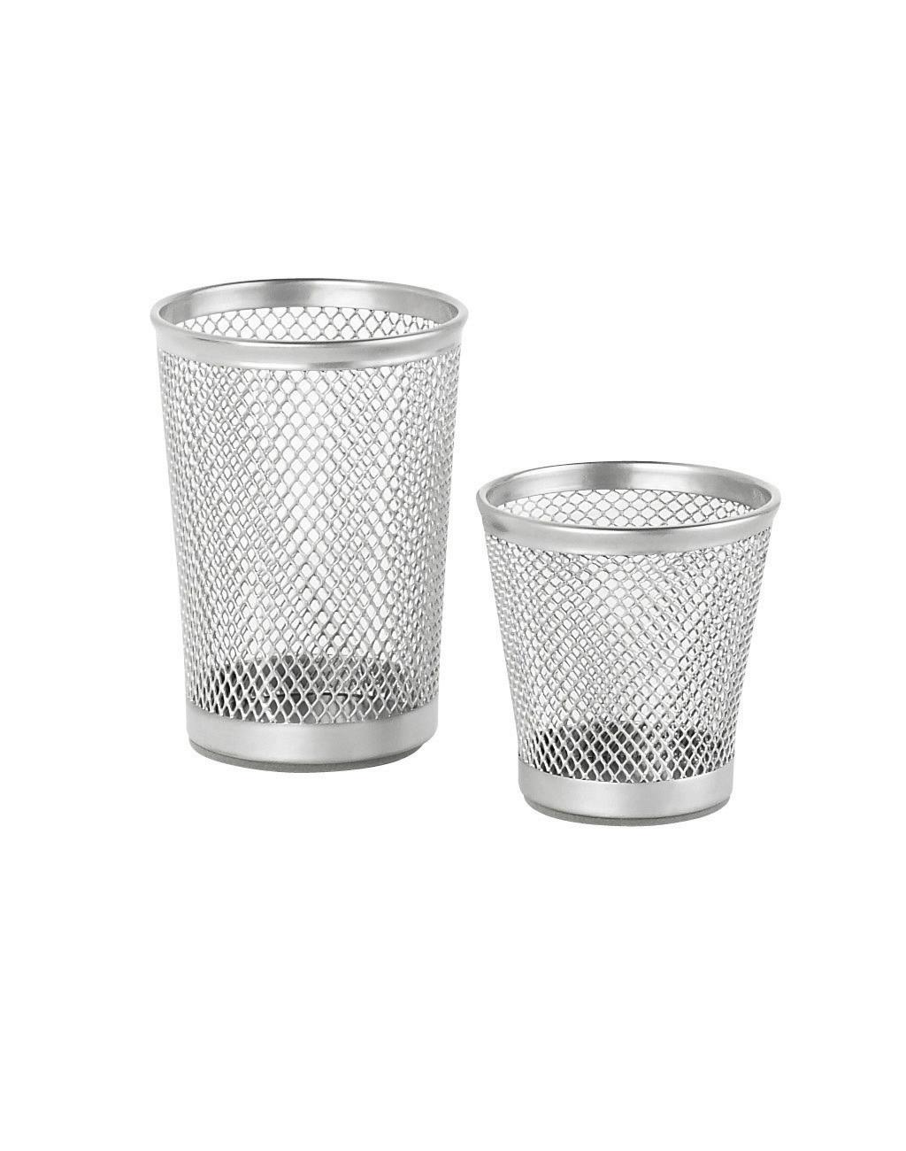 Set Kalíšků Na Tužky Mesh - barvy stříbra, Moderní, kov (7cm) - Homezone