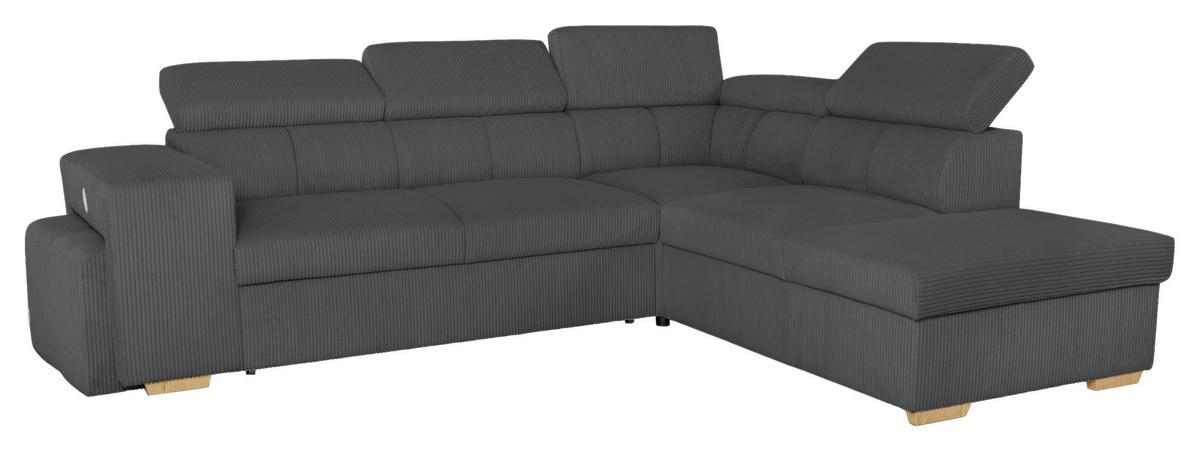 Ecksofa Sirius L anthrazit, 267x218cm - Eichefarben/Anthrazit, KONVENTIONELL, Holz/Holzwerkstoff (267/218cm)