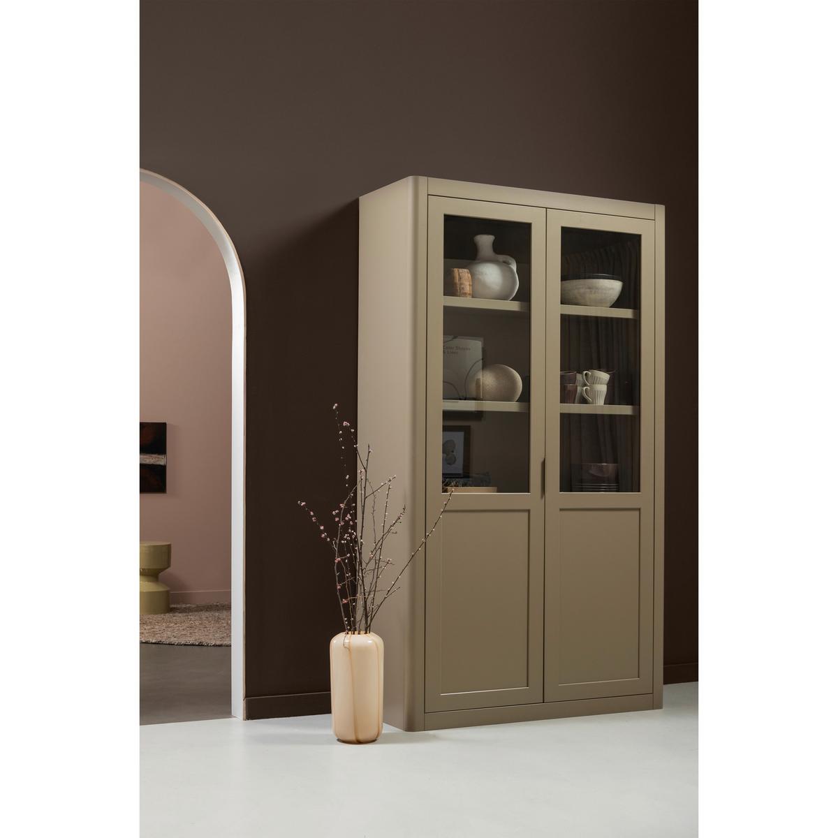 Vitrine Gunnar Schlammfarben B: 120 cm - Schlammfarben, Design, Holz (120/217/48cm) - Livetastic